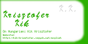 krisztofer kik business card